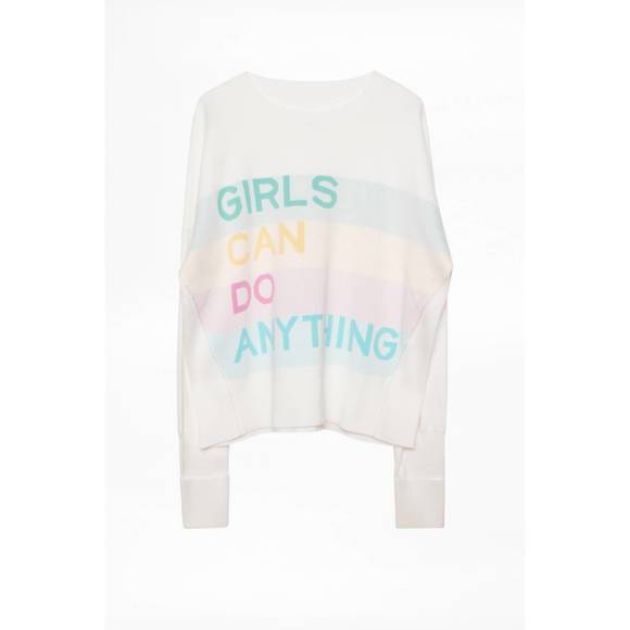 NEW ZADIG & VOLTAIRE nell co girl judo sweater in white - Picture 4 of 4